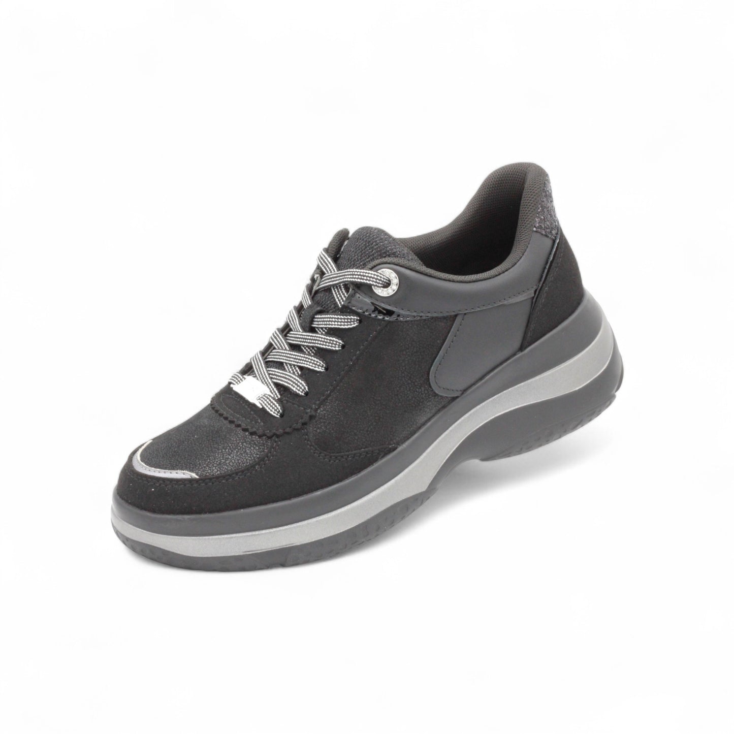 FITJOY Hands-free Platform Sneakers | Soft Cow Leather, Lightweight, Swarovski Crystal Accents #FJ133