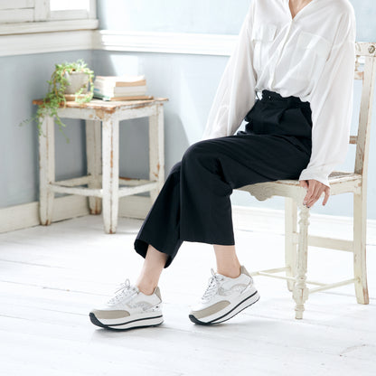 FITJOY Wedge Sneakers | Soft Sheepskin, Swarovski Crystal Accents, Inside Zipper #FJ109