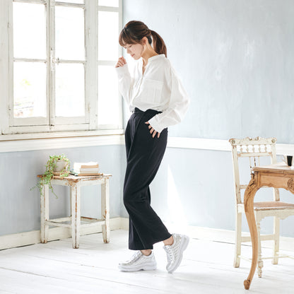 FITJOY Platform Sneakers | Lightweight, Soft Sheepskin, Swarovski Crystal Accents #FJ107