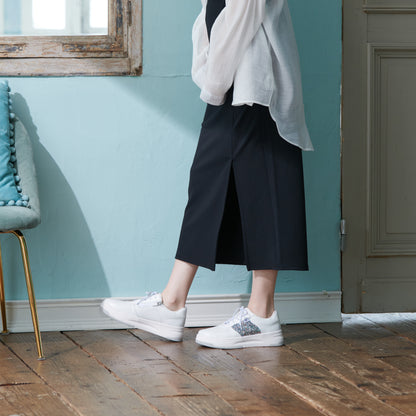 FITJOY Court Sneakers | Soft Sheepskin, Glitter accents, Inside Zipper #FJ108