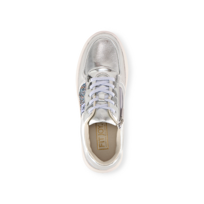 FITJOY Court Sneakers | Soft Sheepskin, Glitter accents, Inside Zipper #FJ108