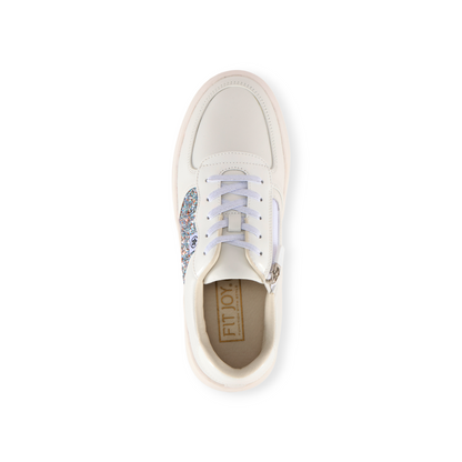 FITJOY Court Sneakers | Soft Sheepskin, Glitter accents, Inside Zipper #FJ108