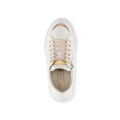 FITJOY Platform Sneakers | Lightweight, Soft Sheepskin, Swarovski Crystal Accents #FJ107