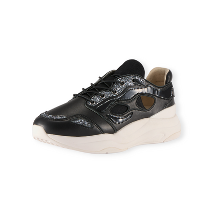 FITJOY Women's Sandal Sneakers |  Soft Sheepskin, Glitter accents #FJ097