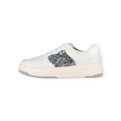 FITJOY Court Sneakers | Soft Sheepskin, Glitter accents, Inside Zipper #FJ108