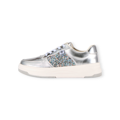 FITJOY Court Sneakers | Soft Sheepskin, Glitter accents, Inside Zipper #FJ108