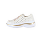 Lightweight and Cushioning Volume-Sole Crystal-Embellished Sheepskin Lace-Up Sneakers #FJ107