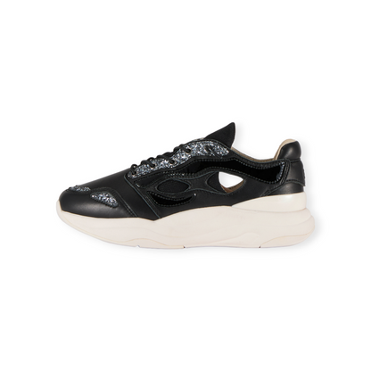 FITJOY Women's Sandal Sneakers |  Soft Sheepskin, Glitter accents #FJ097