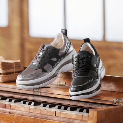 FITJOY Platform Sneakers | Ultra-Lightweight, Soft Sheepskin, Inside Zipper #FJ077
