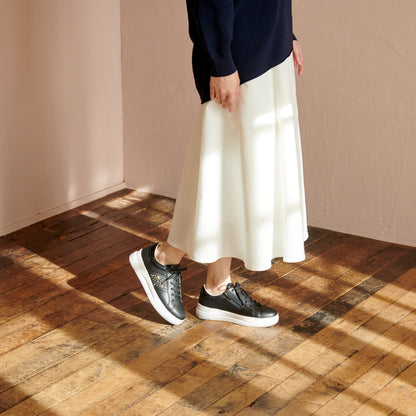 FITJOY Court Sneakers | Soft Sheepskin, Swarovski Crystal Accents #FJ124