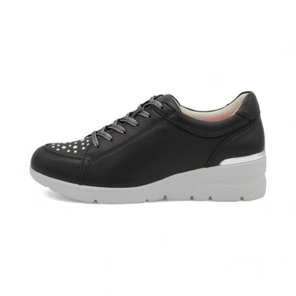 FITJOY Wedge Sneakers | Ultra-Lightweight, Soft Sheepskin, Swarovski Crystal Accents #FJ125