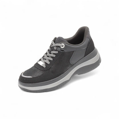 FITJOY  Hands-free Platform Sneakers | Soft Cow Leather, Lightweight, Swarovski Crystal Accents #FJ133