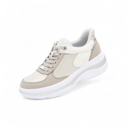 FITJOY  Hands-free Platform Sneakers | Soft Cow Leather, Lightweight, Swarovski Crystal Accents #FJ133