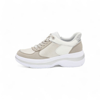FITJOY  Hands-free Platform Sneakers | Soft Cow Leather, Lightweight, Swarovski Crystal Accents #FJ133