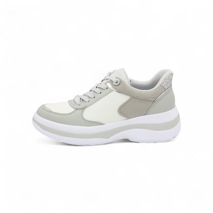 FITJOY  Hands-free Platform Sneakers | Soft Cow Leather, Lightweight, Swarovski Crystal Accents #FJ133