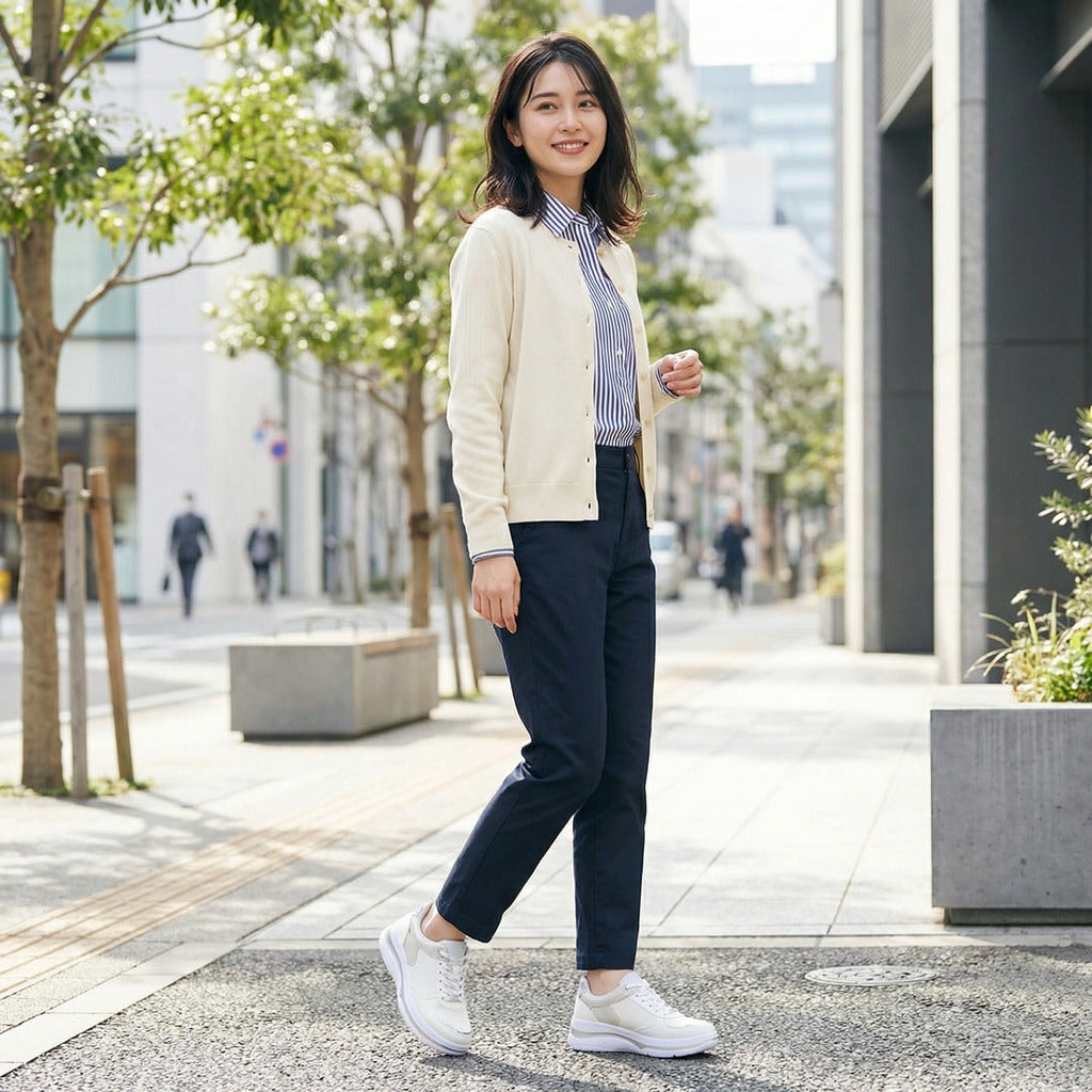 FITJOY  Hands-free Platform Sneakers | Soft Cow Leather, Lightweight, Swarovski Crystal Accents #FJ133