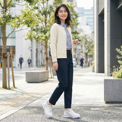 FITJOY  Hands-free Platform Sneakers | Soft Cow Leather, Lightweight, Swarovski Crystal Accents #FJ133