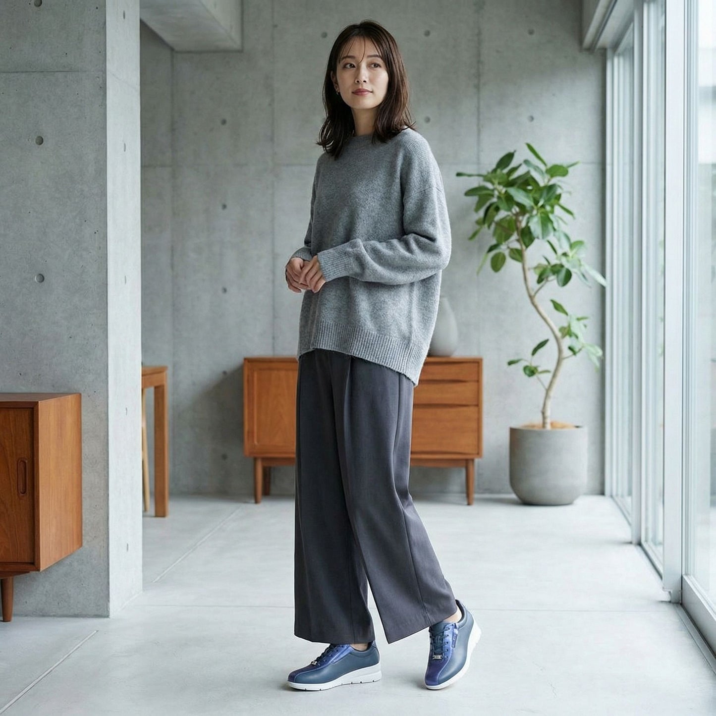 FITJOY  Hands-free Wedge sneakers | Soft Cow Leather, Lightweight  #FJ139