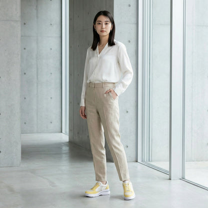 FITJOY  Hands-free Platform Sneakers | Soft Cow Leather, Lightweight, Swarovski Crystal Accents #FJ133