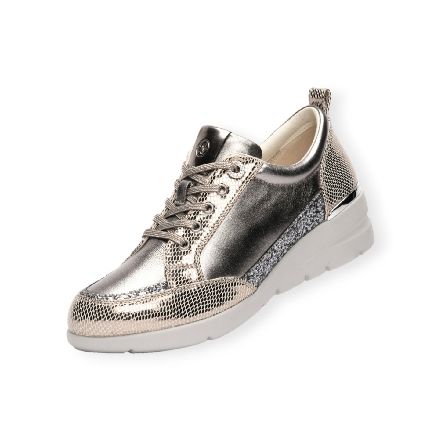 24SS  Lightweight Soft Sheepskin sneakers with Swarovski crystal glass eyelet and brightful glitter decoration #FJ103