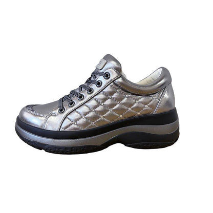 FITJOY Platform Sneakers | Lightweight, Soft Sheepskin, Swarovski Crystal Accents #FJ107