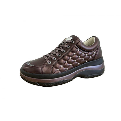 FITJOY Platform Sneakers | Lightweight, Soft Sheepskin, Swarovski Crystal Accents #FJ107