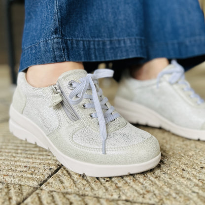 FITJOY Wedge sneakers | Soft Cow Leather with Super Stretch Fabric #FJ127