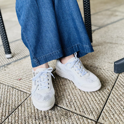 FITJOY Wedge sneakers | Soft Cow Leather with Super Stretch Fabric #FJ127