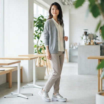 FITJOY  Hands-free Platform Sneakers | Soft Cow Leather, Lightweight, Swarovski Crystal Accents #FJ133