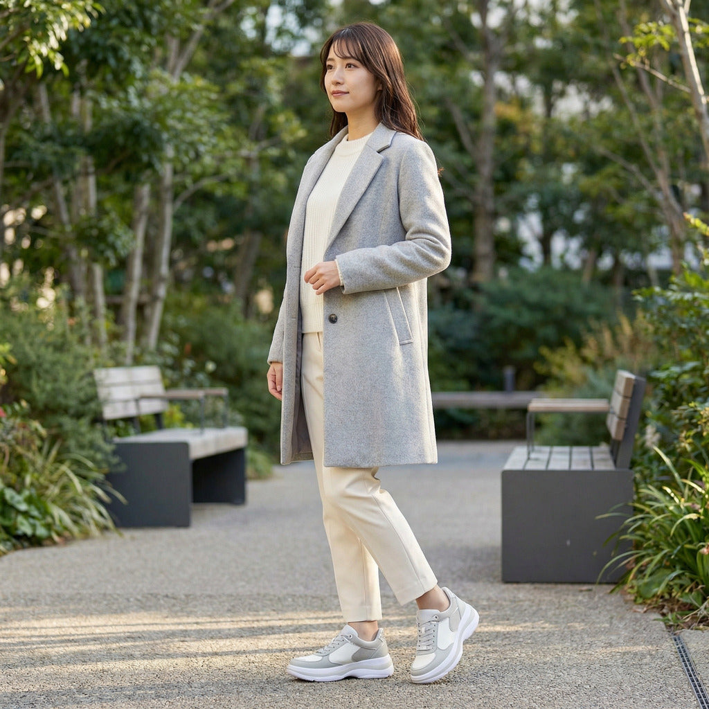 FITJOY  Hands-free Platform Sneakers | Soft Cow Leather, Lightweight, Swarovski Crystal Accents #FJ133