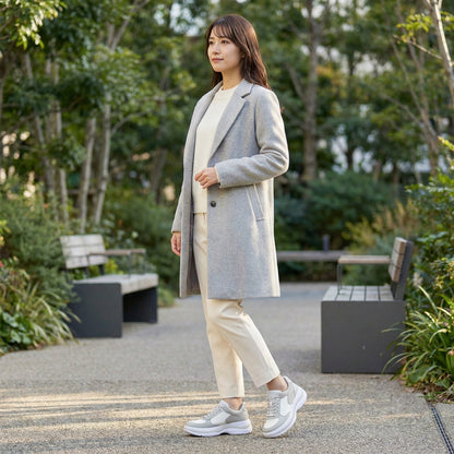 FITJOY  Hands-free Platform Sneakers | Soft Cow Leather, Lightweight, Swarovski Crystal Accents #FJ133