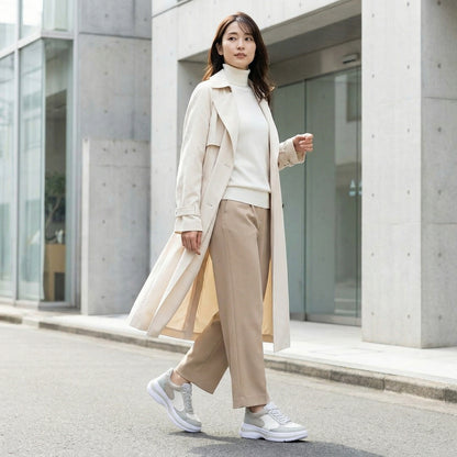 FITJOY  Hands-free Platform Sneakers | Soft Cow Leather, Lightweight, Swarovski Crystal Accents #FJ133