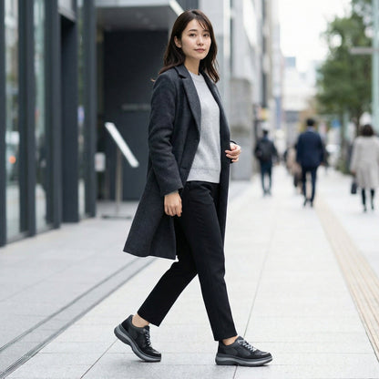 FITJOY  Hands-free Platform Sneakers | Soft Cow Leather, Lightweight, Swarovski Crystal Accents #FJ133