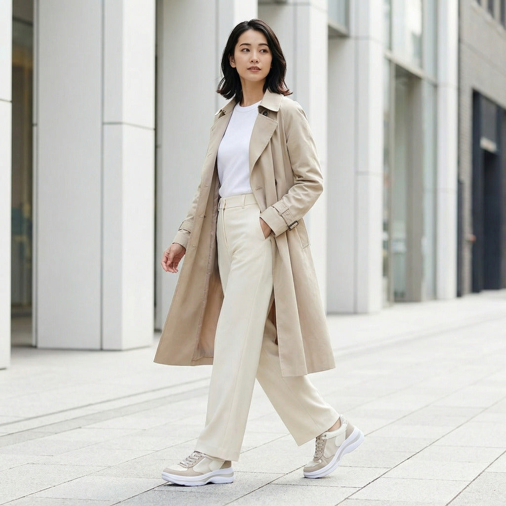FITJOY  Hands-free Platform Sneakers | Soft Cow Leather, Lightweight, Swarovski Crystal Accents #FJ133