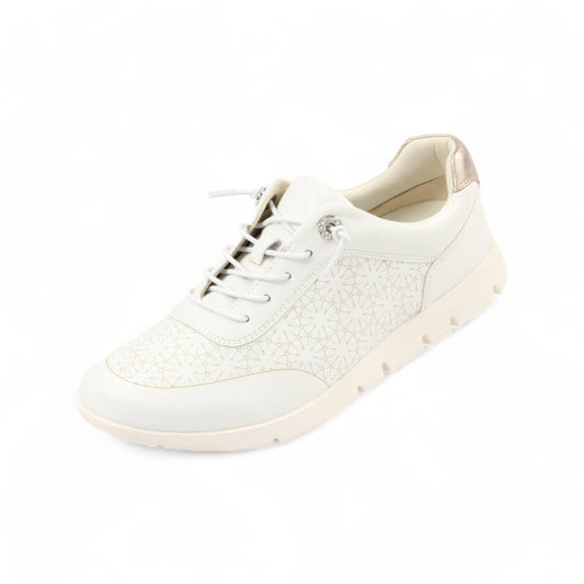 24SS  Cute sheep leather sneakers with laser-cut work and Swarovski decorations  #FJ126