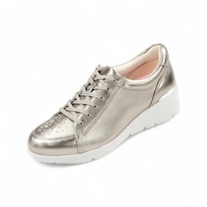 FITJOY Wedge Sneakers | Ultra-Lightweight, Soft Sheepskin, Swarovski Crystal Accents #FJ125
