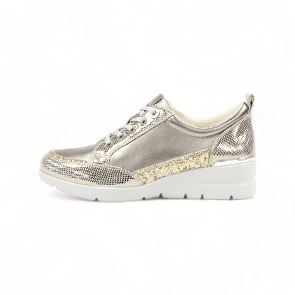FITJOY Wedge Sneakers | Ultra-Lightweight, Soft Sheepskin, Swarovski Crystal Accents #FJ103