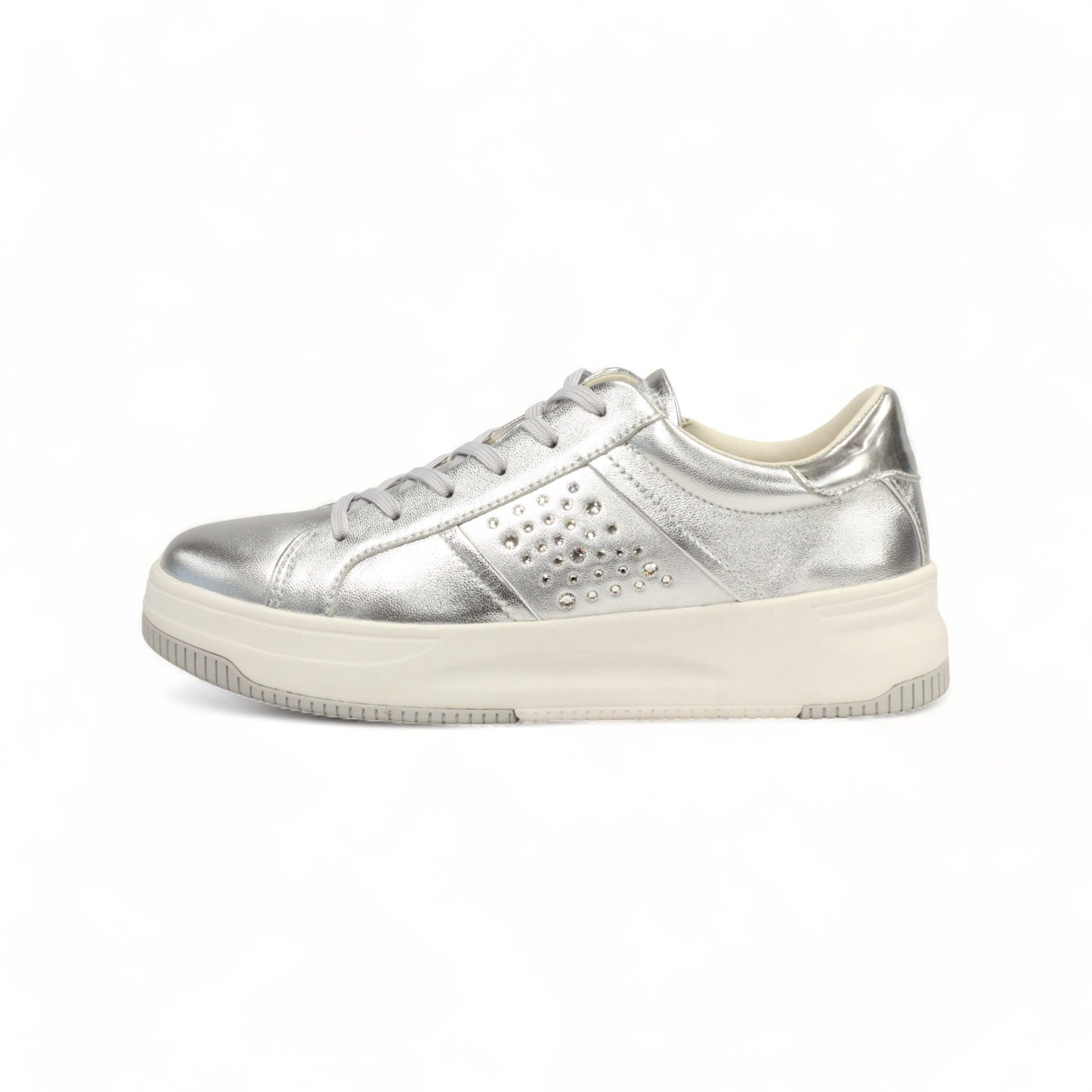 24SS  Sporty and elegant court sneakers decorated with Swarovski crystals #FJ124