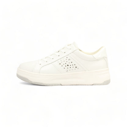FITJOY Court Sneakers | Soft Sheepskin, Swarovski Crystal Accents #FJ124
