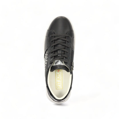 FITJOY Court Sneakers | Soft Sheepskin, Swarovski Crystal Accents #FJ124