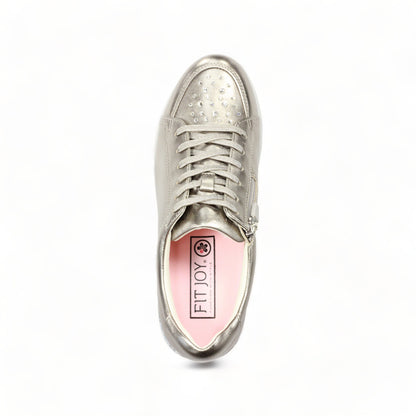 FITJOY Wedge Sneakers | Ultra-Lightweight, Soft Sheepskin, Swarovski Crystal Accents #FJ125