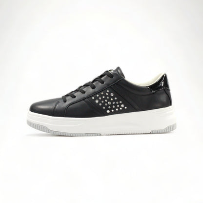 FITJOY Court Sneakers | Soft Sheepskin, Swarovski Crystal Accents #FJ124