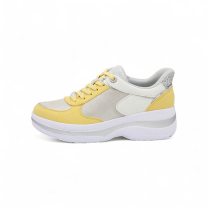 FITJOY  Hands-free Platform Sneakers | Soft Cow Leather, Lightweight, Swarovski Crystal Accents #FJ133