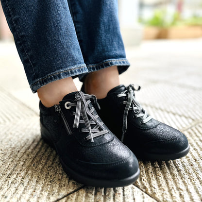 FITJOY Wedge sneakers | Soft Cow Leather with Super Stretch Fabric #FJ127