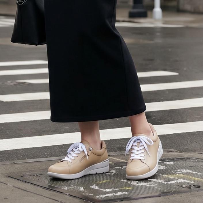 FITJOY Wedge Sneakers | Sheepskin, Inside Zipper #FJ033
