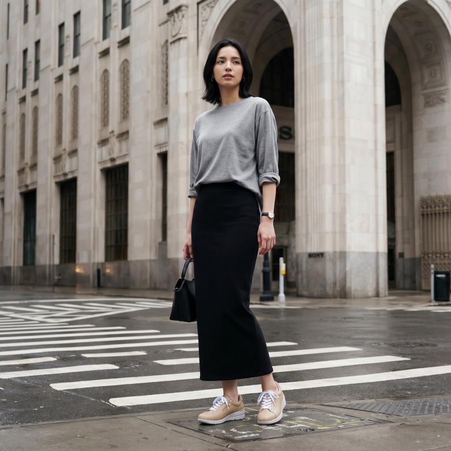 FITJOY Wedge Sneakers | Sheepskin, Inside Zipper #FJ033