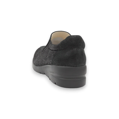 FITJOY Wedge Slip-Ons Sneakers  | Cow Leather with Super Stretch Fabric #FJ128