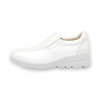 FITJOY Wedge Slip-Ons Sneakers  | Cow Leather with Super Stretch Fabric #FJ128