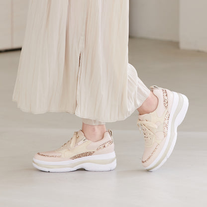 FITJOY Platform Sneakers | Ultra-Lightweight, Soft Sheepskin, Inside Zipper #FJ077