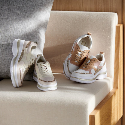 FITJOY Platform Sneakers | Ultra-Lightweight, Soft Sheepskin, Inside Zipper #FJ077